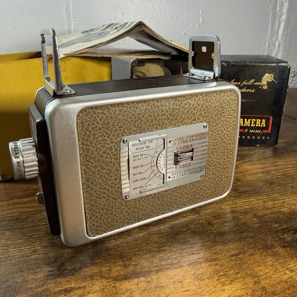 Vintage Kodak Brownie 8mm Movie Camera No 82 w Box Manuals Retro Decor